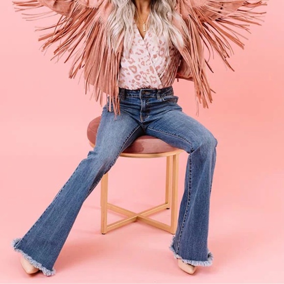 Faux Suede Fringe Jacket Blush/Pink - Picture 4 of 10
